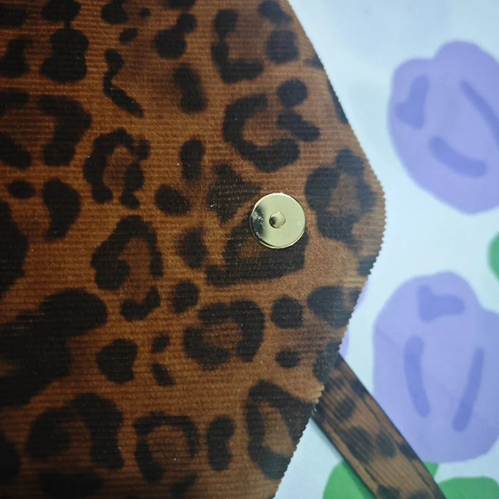 Saint Laurent Leopard Print Corduroy Chain Bag - Picture 10 of 13